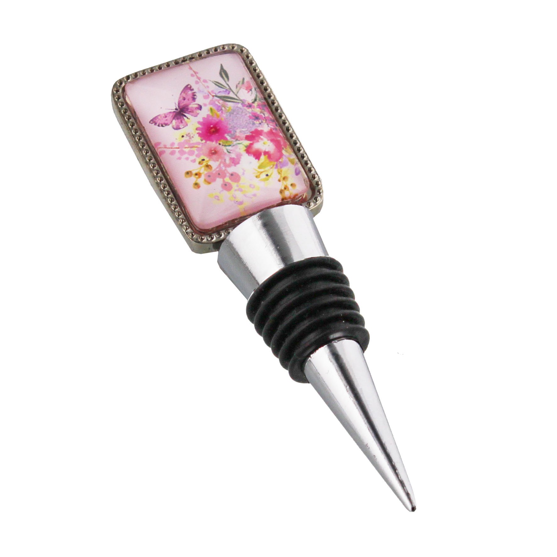 Louise Tiler Pink Butterfly Design Ladies Bottle Stopper