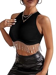 Milumia Women Concert Crop Tops Sleeveless Party
