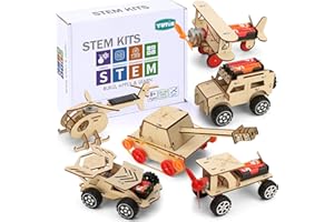 Yutin STEM Kits for Kids Age 8-10 10-12, 6 Set Wood Building Projects Crafts Science Model Car Kits for Kids Age 8-12, Wooden 3D Puzzles, STEM Toys for Boys 8 9 10 12 13 Year Old Birthday Gifts