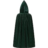 KNELOR Kids Hooded Velvet Cloak Robe Halloween Cosutme Cape Fancy Cosplay Costumes 3 to 16 Years