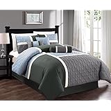 Amazon.com: Flocking Floral Comforter Set+Euro Shams Queen