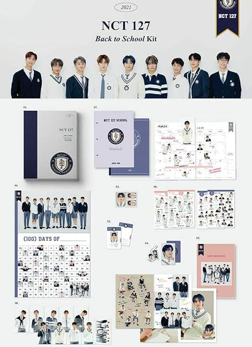 Nct 127 Nct 127 2021 Back To School Kit Yuta Ver Brochure Id Card Photo Poster On Pack Note Etc K Pop Sealed Tracking Number Amazon Com Music