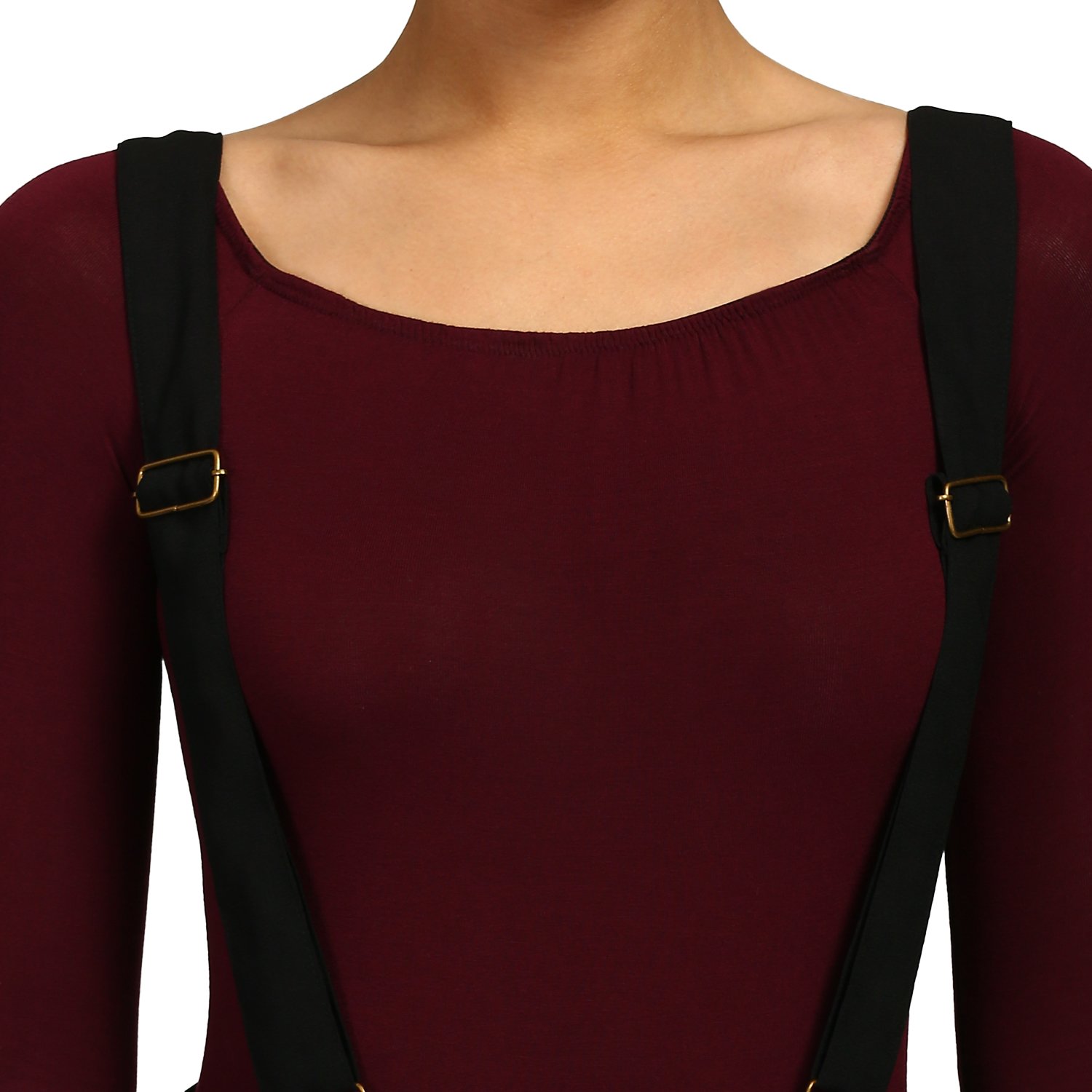 bohobi women's black ankle length dungaree