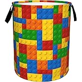 Laundry Basket, Dirty Clothes Basket, Foldable Waterproof Oxford Cloth Storage Basket for Bedroom, Bathroom, Clothes,Large Storage Basket Home Decoration(Colorful Building Blocks)