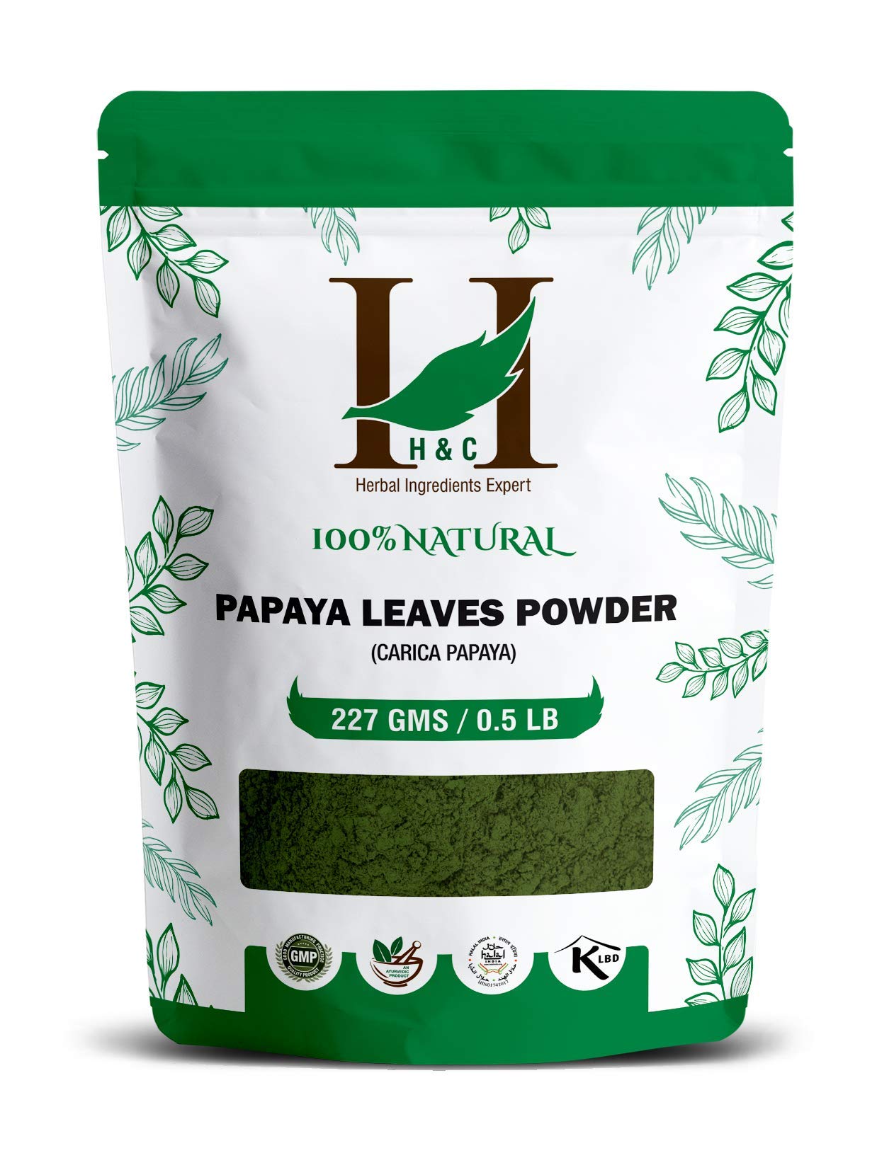 H&C Papaya Leaves Powder (Carica Papaya) - 227g / 0.5 Lb