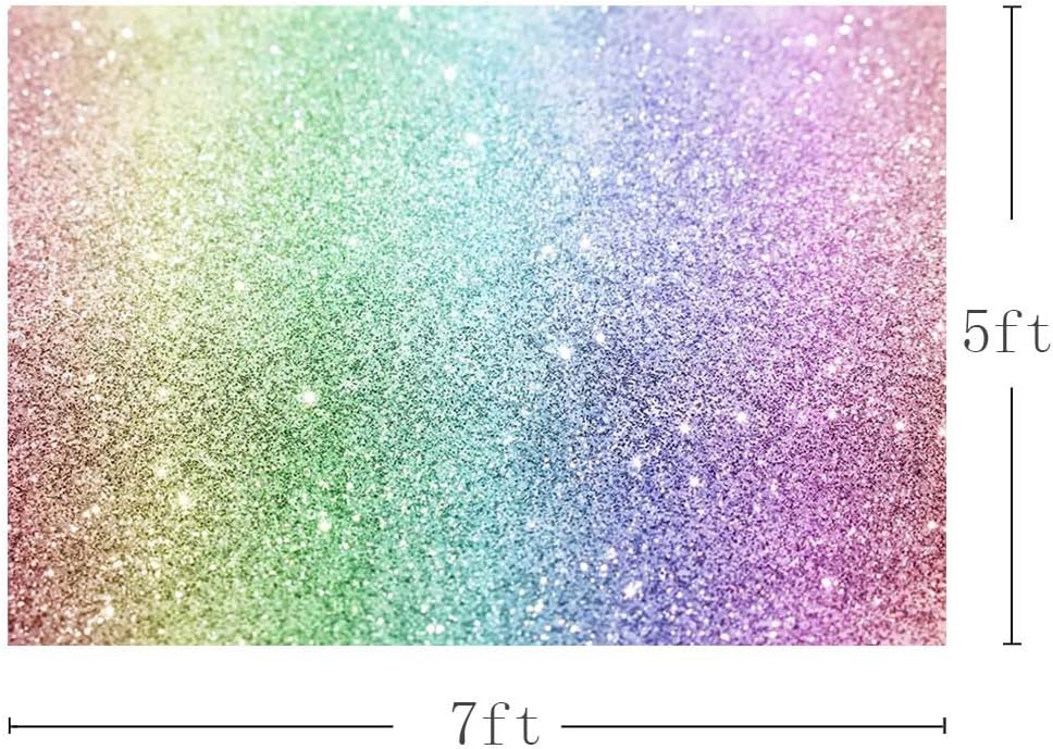 MEHOFOND 7x5ft Rainbow Bokeh Birthday Backdrop Sand Scale Dreamy Baby Kids Girl Birthday Party Shower Photography Backdrop Cake Table Banner Photo Studio Props - Image 5