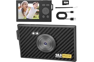 FKATEEN Digital Camera, FHD 1080P Kids Camera 16X Zoom Anti Shake, 48MP Compact Portable Ultra-Thin Point Shoot Camera Gift for Kid Student Children Teen Girl Boy with 32GB SD Card
