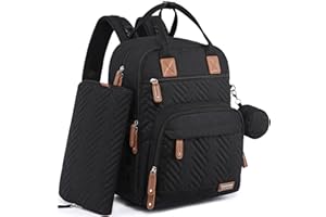 Diaper Bag Backpack, iniuniu Large Baby Bags with Diaper Pouch, Washable Changing Pad, Pacifier Case and Stroller Straps