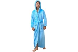 QPANCY Girls Robe Kids Long Hooded Bathrobe Soft Plush Fleece Pajamas Full Length Warm Fuzzy Sleepwear