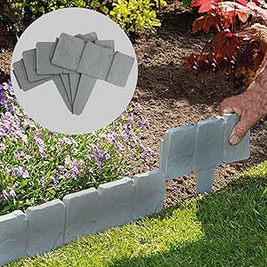 PowerBH 10PCS 2.5M Valla de plástico para jardín La Valla de ...