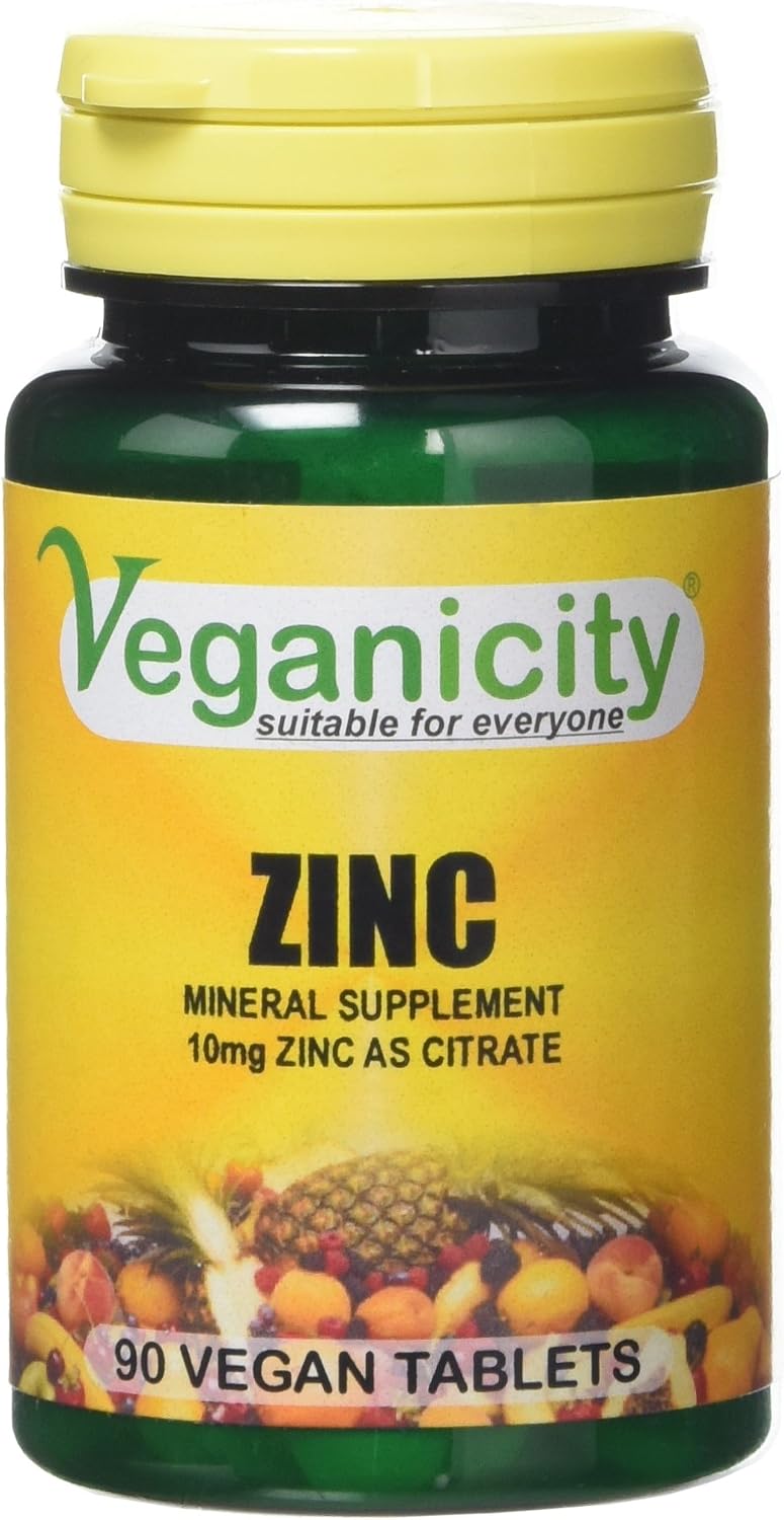 Veganicity Zinc 10mg : Mineral Supplement : 90 Tablets, 90 count (Pack of 1)