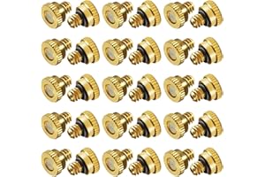 KUWAN 30pcs Brass Misting Nozzles for Cooling System 0.019" (0.5 mm) 10/24 UNC Garden (0.019)