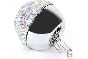 MultiBey Rhinestone Paper Clip Holder with 100Pcs Clips, Sparkling Magnetic Paperclip Dispenser for Desk, Bling Office Desk Organizer Accessory (Crystal AB)