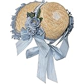 COSDREAMER Womens Victorian Hat Vintage Tea Party Sun Hat Flat