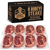 Grumpy Butcher Aged Ribeye Steaks, USDA Choice Beef, 8 Pack | Steakhouse quality freezer stock-up pack, USDA Choice steak meat, flash-frozen steaks for delivery