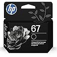 Original HP 67 Black Ink Cartridge | Works with HP DeskJet 1255, 2700, 4100 Series, HP Envy 6000, 6400 Series | Eligible for 