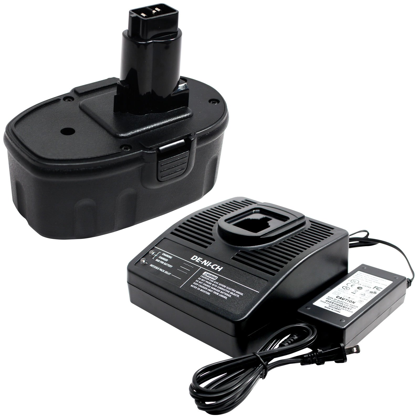Replacement for DeWalt DW995 Battery + Universal Charger for Dewalt - Compatible with DeWalt 18V Bat