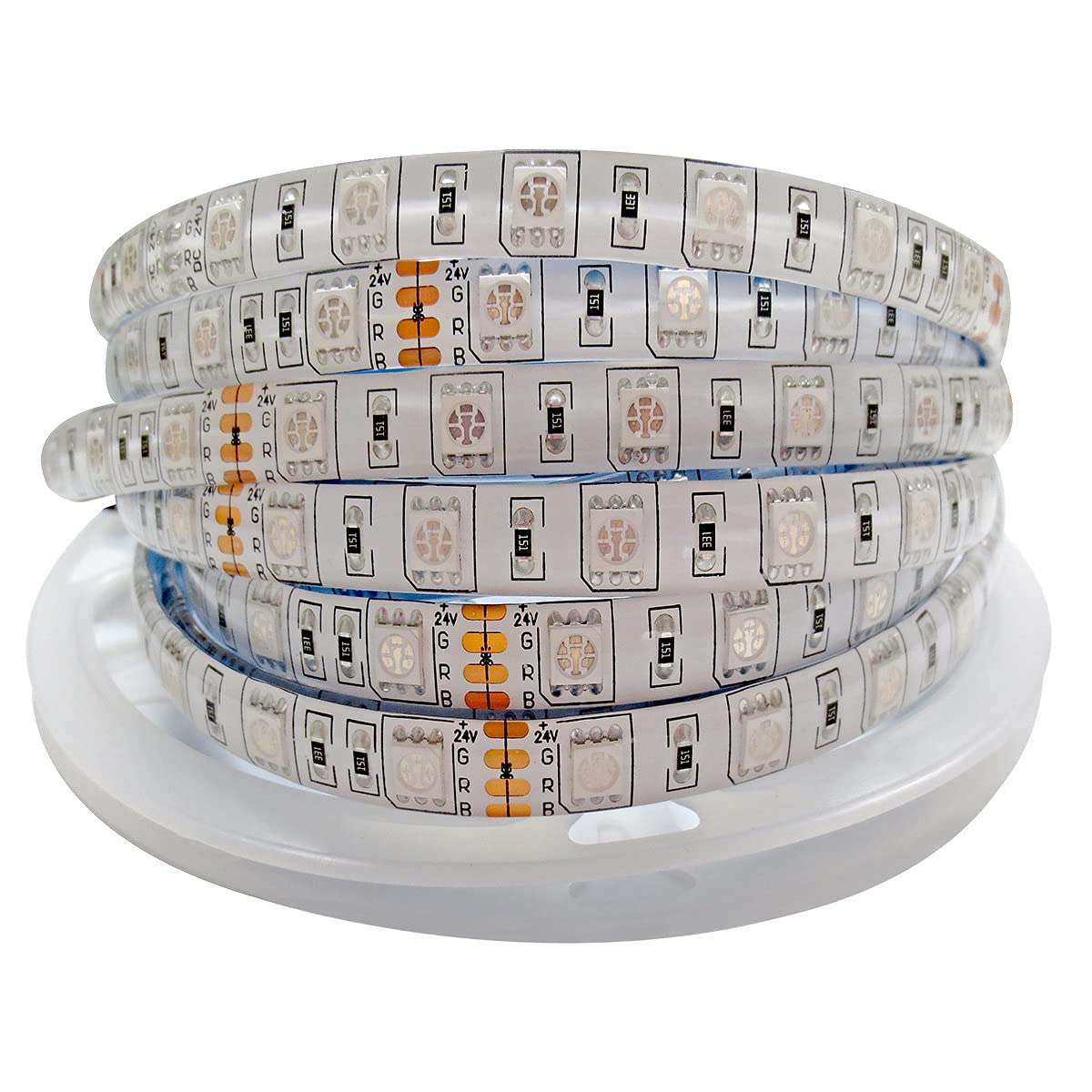 Tesfish 24V RGB LED Strip Lights, 5M LED Light Strip 5050 IP65 Waterproof 300 LEDs Color Changing Rope Lights for Bedroom, Kitchen Decoration — image 1