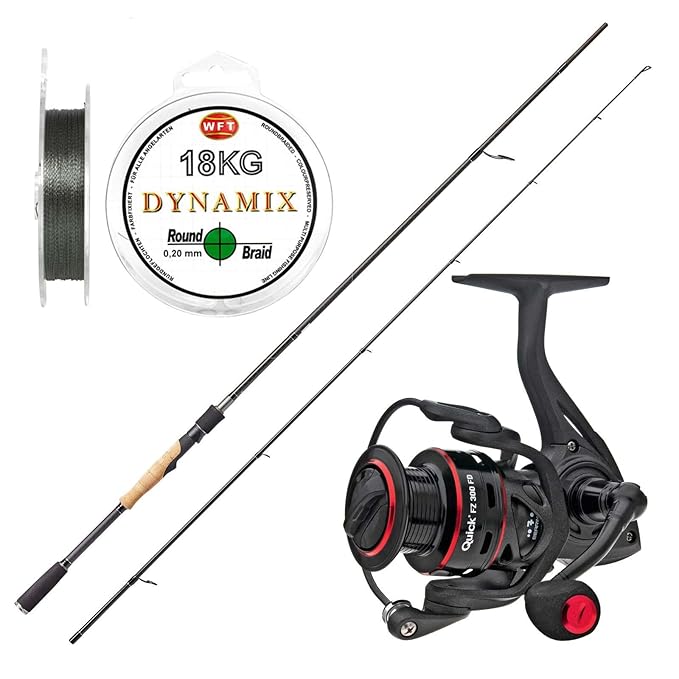 Raubfisch Allround Angelset - Dam Rute + Dam Rolle + WFT Schnur - Angeln Set