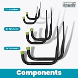 keypak 6pk Garage Storage Hooks Set Heavy Duty 30kg Capacity Assorted Sizes view 3