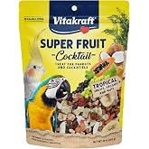 Vitakraft Super Fruit Cocktail Parrot and Cockatiel Treat 20 oz. | Real Dried Fruit, Wholesome Seed Blend, Natural Foraging Mix, Resealable Bag, 20 oz Pack
