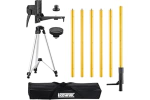 IKOVWUK Telescoping Laser Level Pole with Tripod, 13.8 Ft/4.2 M Pole Stand for Level Tool, Multi-Function Fine-Tuning Bracket