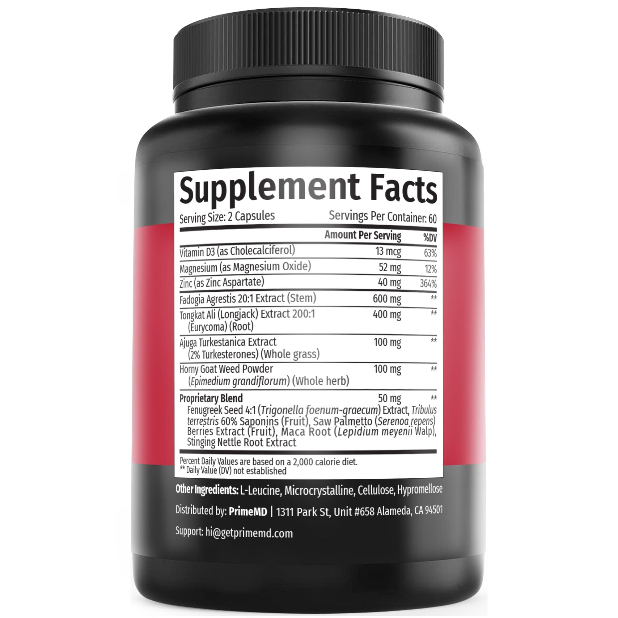 12-in-1 Fadogia Agrestis and Tongkat Ali for Men - Testosterone Supplement for Men with Turkesterone - Men's Health Supplement For Overall Well-being with 1342mg Per Serving (120 capsules) (Pack of 1)
