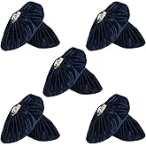 5 Pairs Reusable Shoe Covers, Non Slip Shoe Protectors Covers, Universal Soft Washable Thickened Foot Boot Shoe Covers for Indoors Home Laboratory (Navy blue)