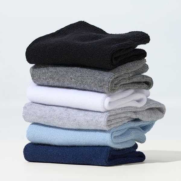 JAKIDAR CREW SOCKS CASUAL NEUTRAL COTTON SOCKS FOR TRENDY COZY ATHLETIC GIRLS SOCKS, 6 PAIRS SIZE 7-10 BROWN