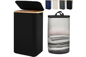 Bathola Laundry Hamper with Lid, 110L Laundry Basket for Clothes hamper, Collapsible Hamper for Laundry Basket Organizer for Bedroom Laundry Room Dorm