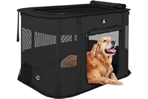 X-ZONE PET Dog Playpen, Puppy Cat Play Pen Portable Foldable Indoor/Outdoor Tent Crate Cage, Portable Pet Crate Small Size Black 30''