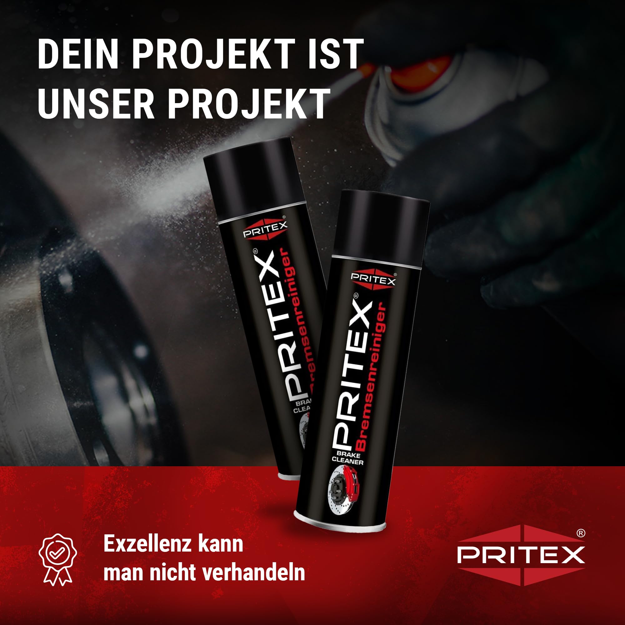 PRITEX – Bremsenreiniger Spray 2 x 500 ml – Auto Teilereiniger zur Entfettung von Bremsen, Kupplungen, Motor- & Maschinenteilen – rückstandsfrei & umweltneutral HOHE QUALITÄT 6
