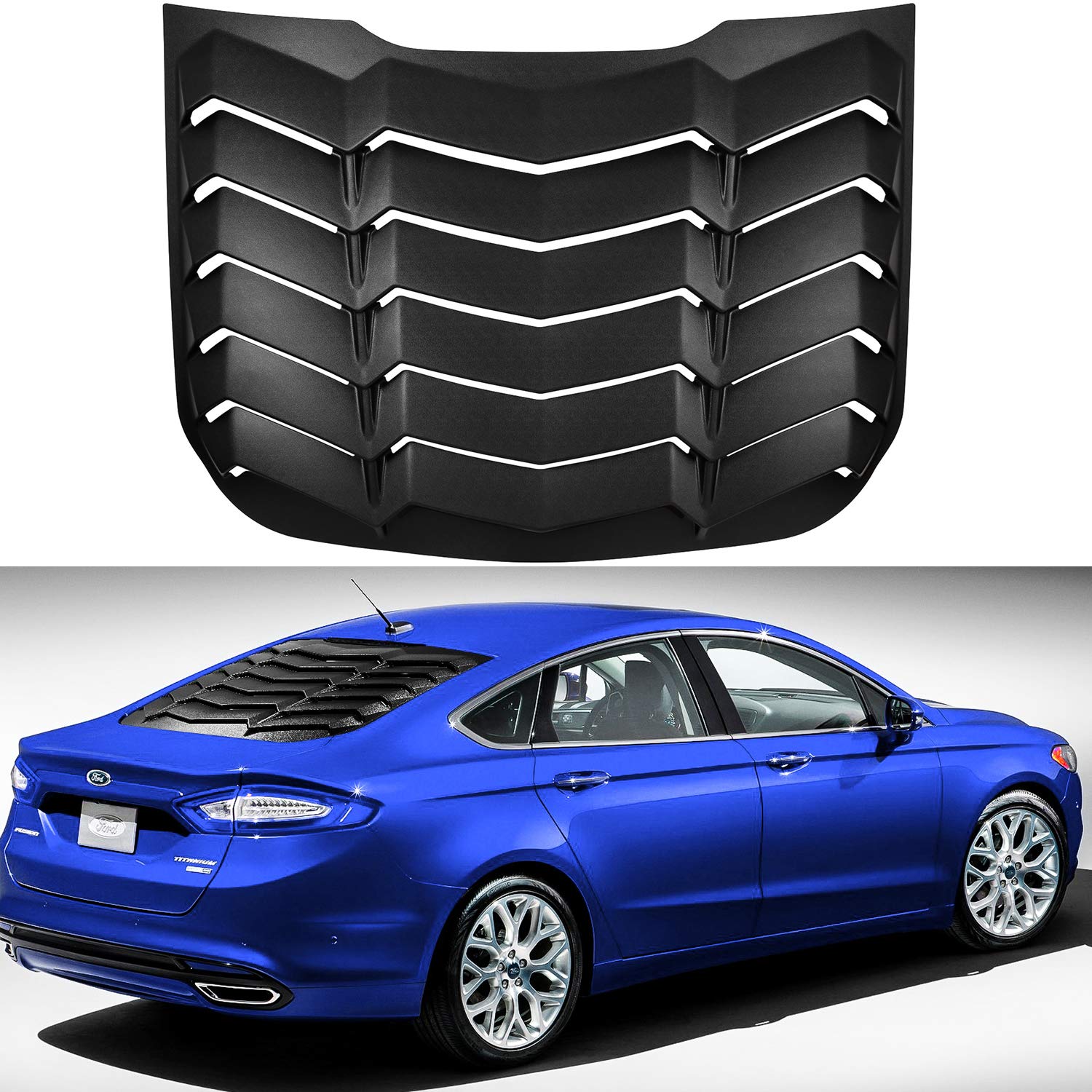 Rear Window Louver Vent For Ford Fusion 2013-2020 – ABS Black Sun Shade Cover