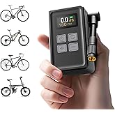 Mini Bicycle Pump with Gauge, Max 150PSI Electric Bike Pump with Presta & Schrader Valve, 4X Faster, Auto Stop, Brushless Motor, Upgraded Portable Bike Tire Pump for E-Bike, MTB, Road Bike, Ball, etc