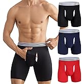 SHIQINUO Mens Nylon Boxer Briefs - Moisture Wicking Underwear for Men, Mens Briefs Boxers No Ride Up, Athletic 3 Pack