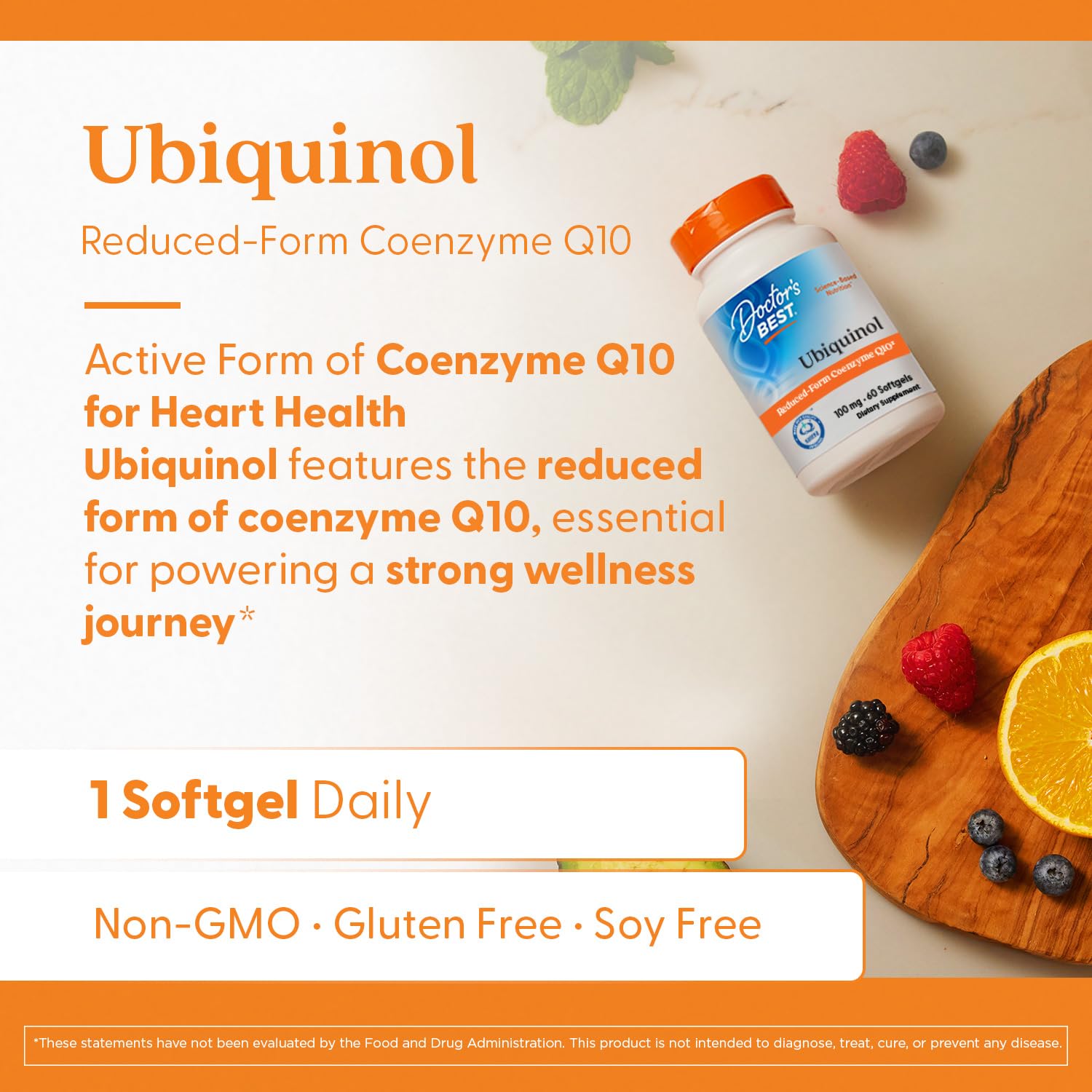 Doctors Best Ubiquinol, Reduced-Form Coenzyme Q10, Non-GMO, Gluten Free, Soy Free 60 Softgels