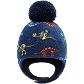 Otoyzy Baby Beanie Hat Pom Full Hood Hat Toddler Winter Hat Fleece Earflap Cap for 6M-4T Boys Girls Winter