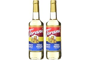 Torani French Vanilla Flavour Syrup, 750ml bottle, 2 Pack, light brown