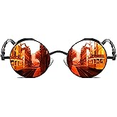 ROCKNIGHT Gothic Steampunk Round Polarized UV400 Protection Sunglasses Unisex Street Outdoor 48mm