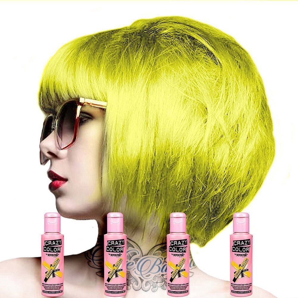 Renbow Crazy Colour 4 x Semi-Permanent Hair Colour Creams, 100ml