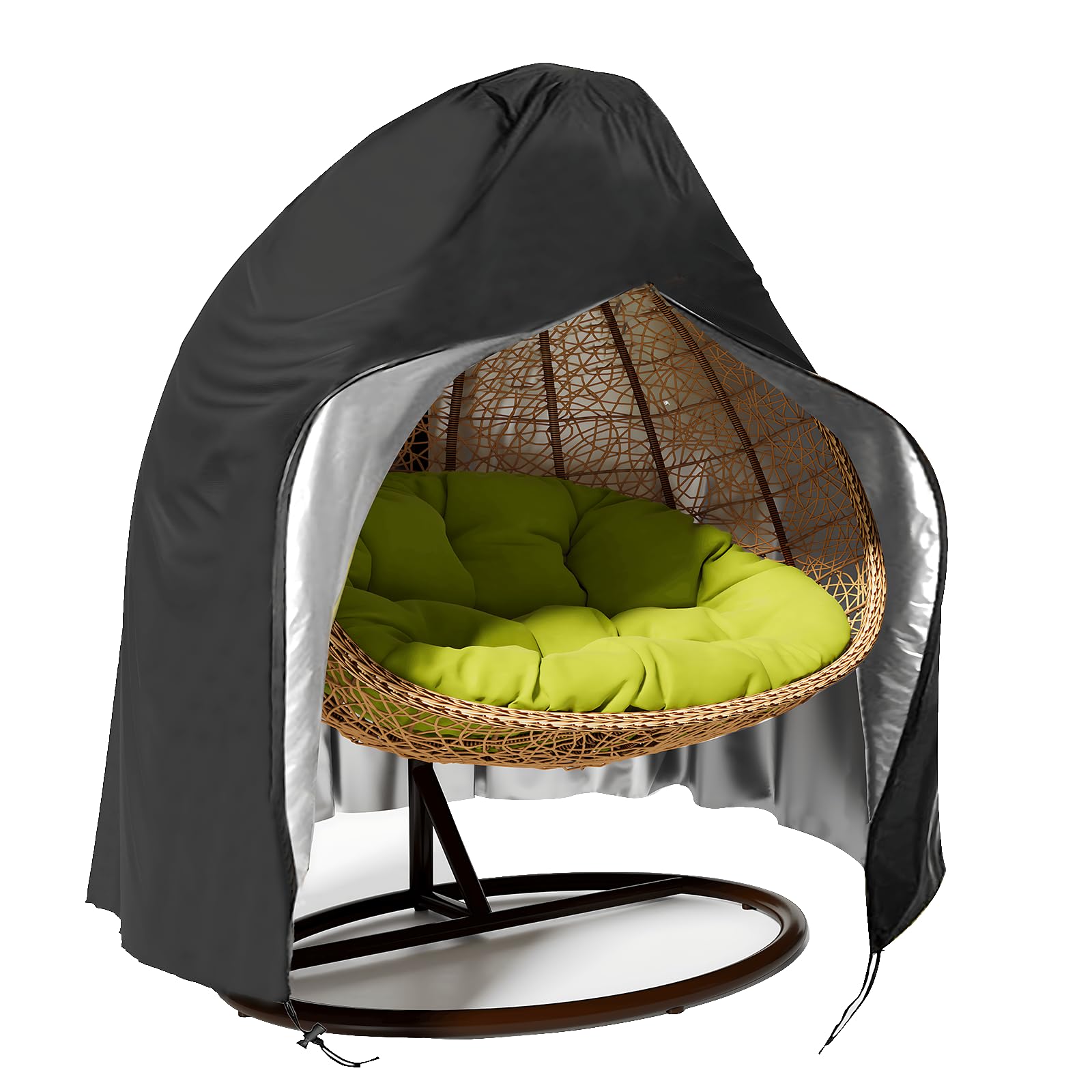 Timisea Double Patio Hanging Egg Chair Cover - Swinging Waterproof Heavy Duty Garden Rattan Wicker Outdoor Furniture Cover, 230x200cm