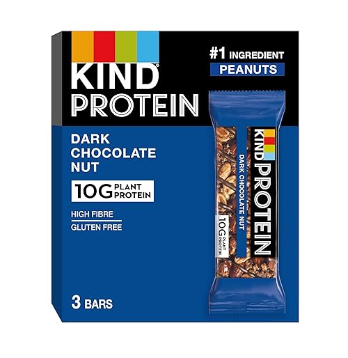 KIND Protein Bars, Gluten Free Snack Bars, Dark Chocolate Nut, High Fibre, Healthy Snack, Source of Protein, No Artificial Colours, Flavours or Preservatives, Multipack 3 x 42g