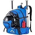 Himal Pro Baseball Bag Pro Bat Backpack for Baseball, TBall Softball Equipment Gear for Adults Holds 5 Bats, Helmet, Gloves, Cleats, Shoe Helmet Holder, Shoes Compartment Fence Hook