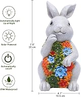 Goodeco Rabbit Statue Solar Garden Lights 20cm Resin Outdoor Decor view 4