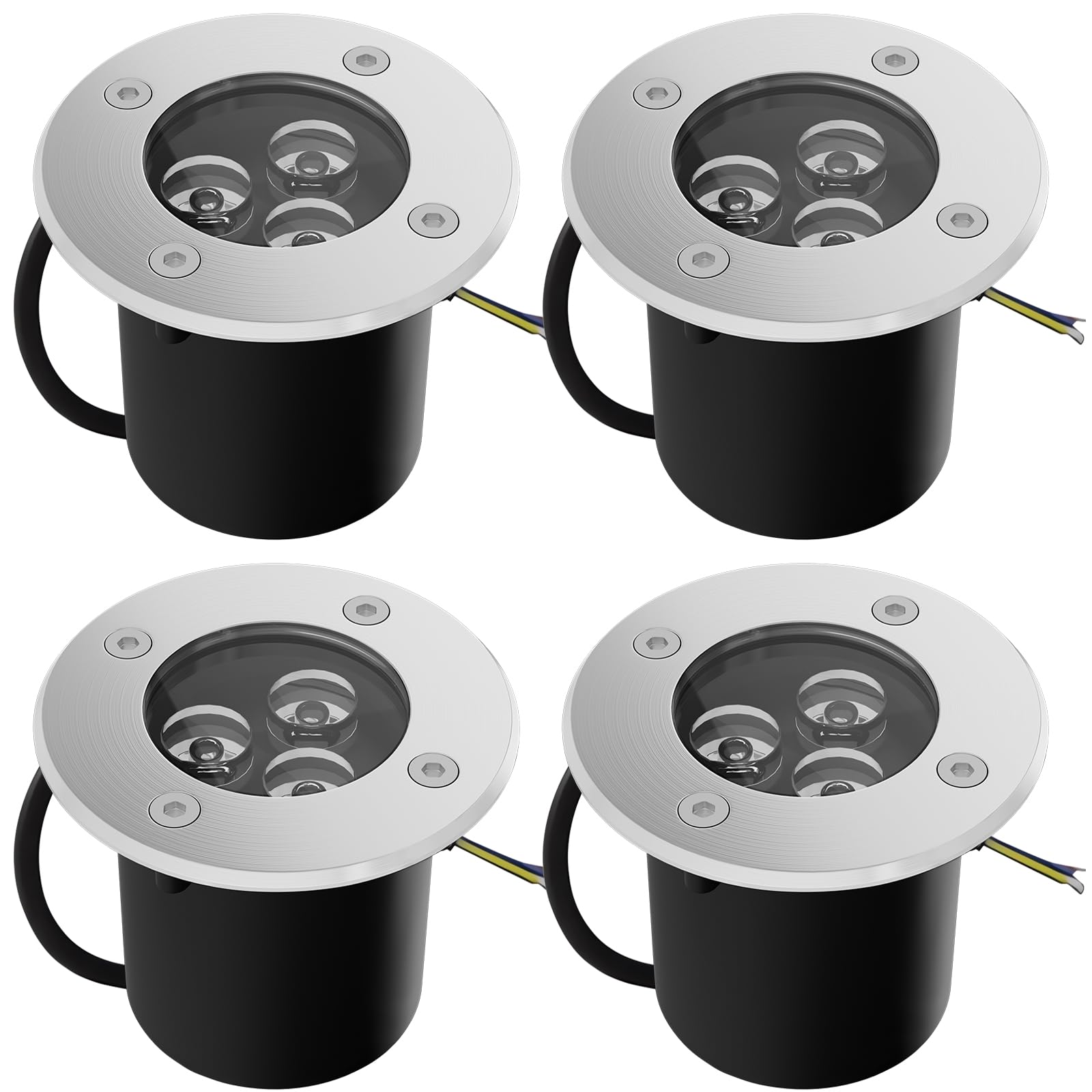 Buried Lights,Goodia Led Warm White Buried Landscape Lamp Ground Lamp for Garden,Outdoor lighting-IP65 AC85-265V(4Pack,3W)
