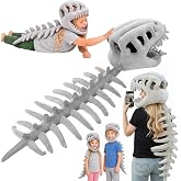 Yumcute Dinosaur Skeleton Costume for Kids, Cozy Dino Plush Skeleton with Bone for Halloween Cosplay Party Dress Up