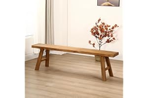 Rustic End Of Bed Bench Farmhouse Indoor Wooden Living Room Dining Narrow Benches Vintage Noodle Entryway Slim Bench19.6" 39.