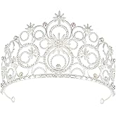 Crystal Crowns for Women, Silver Rhinestone Tiara Pageant Queen Crown Headpiece Princess Bubble Headband for Wedding Prom Birthday Bridal