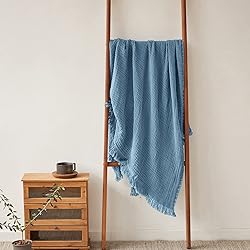 Simple&Opulence Cotton Muslin Throw Blanket for