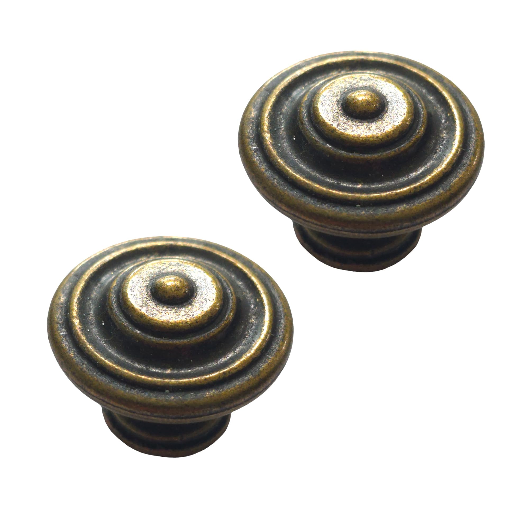 Universal Hardware Vintage Cabinet Knob Solid Style Decorative Drawer Pulls 600-112 Old Brass Finish (Pack of 2) — image 1